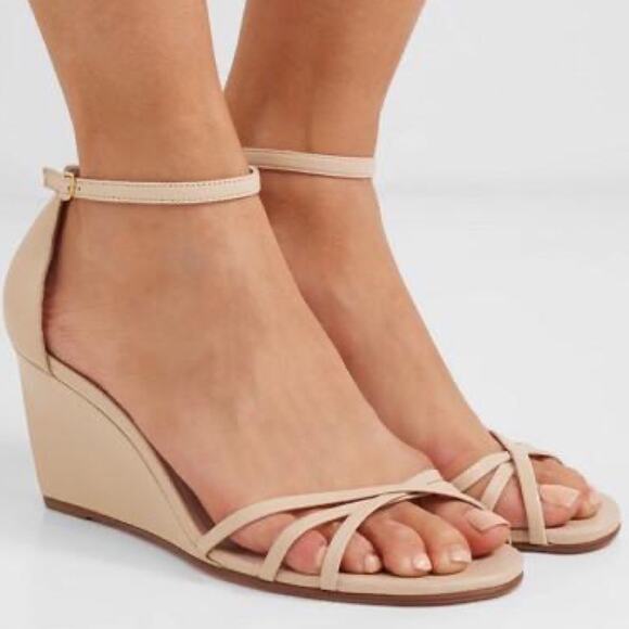 NEW Stuart Weitzman Silver Glitter Wedge Size 4 - Picture 2 of 9